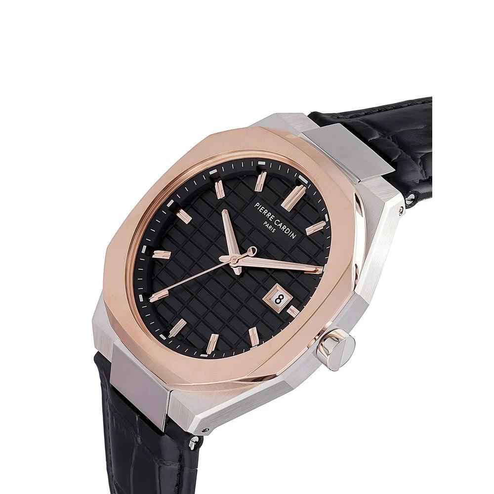 Pierre Cardin Schwarze Lederkleideruhr by Pierre Cardin