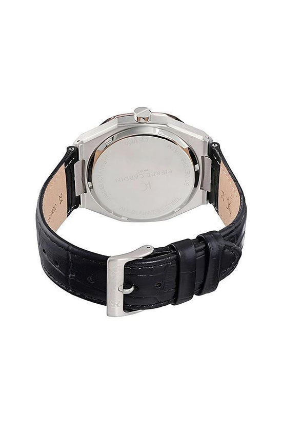 Pierre Cardin Schwarze Lederkleideruhr by Pierre Cardin