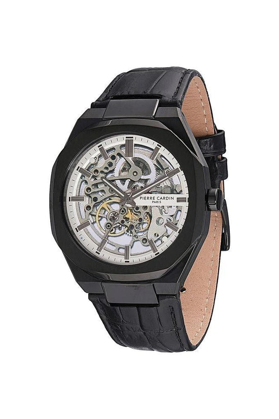 Pierre Cardin Schwarze Lederkleideruhr by Pierre Cardin
