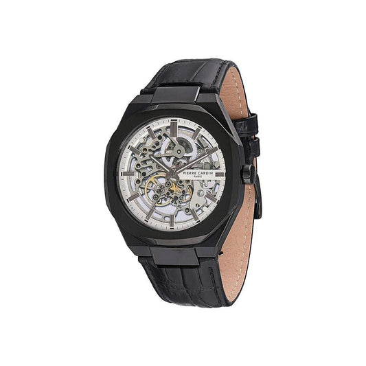 Pierre Cardin Schwarze Lederkleideruhr by Pierre Cardin