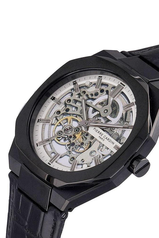 Pierre Cardin Schwarze Lederkleideruhr by Pierre Cardin