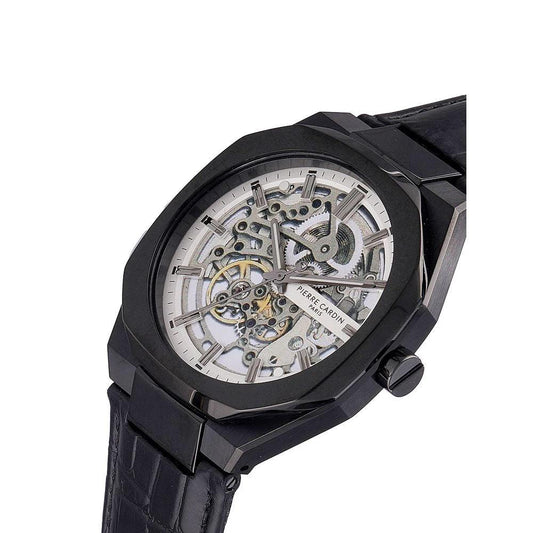 Pierre Cardin Schwarze Lederkleideruhr by Pierre Cardin