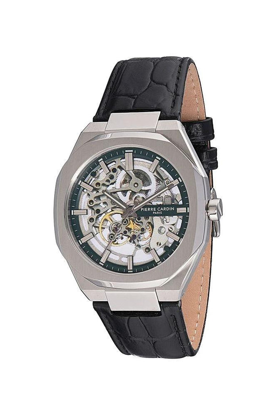 Pierre Cardin Schwarzes Lederarmbanduhr by Pierre Cardin