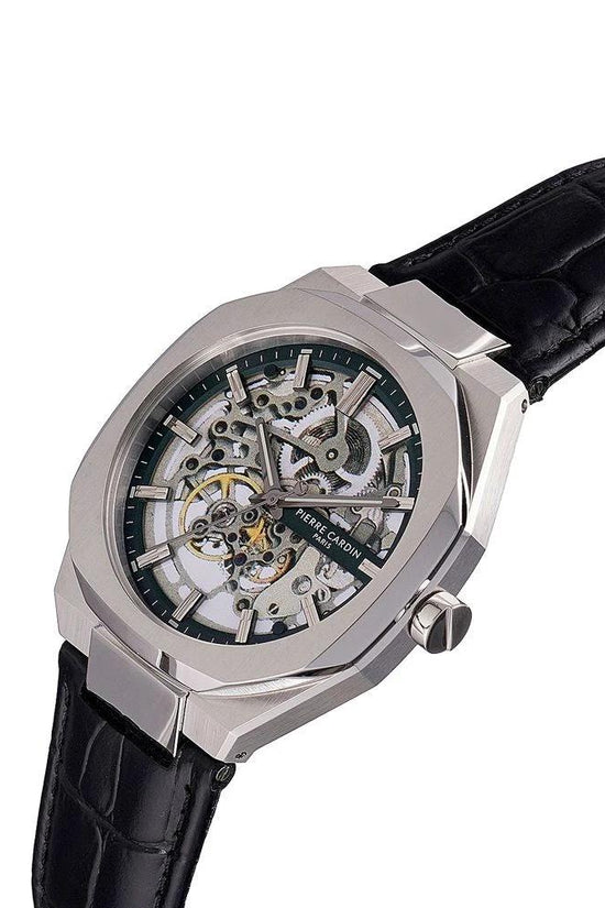 Pierre Cardin Schwarzes Lederarmbanduhr by Pierre Cardin