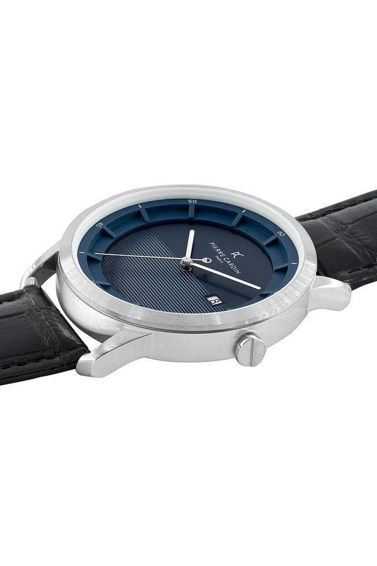 Pierre Cardin Schwarze Lederkleider-Uhr by Pierre Cardin