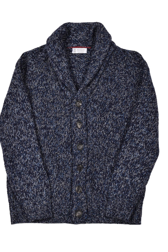 Brunello Cucinelli Blauer Wollcardigan by Brunello Cucinelli