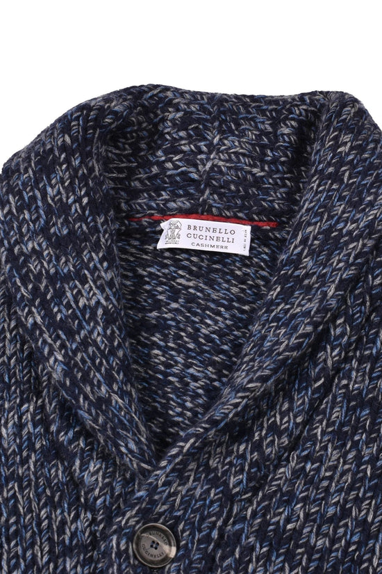 Brunello Cucinelli Blauer Wollcardigan by Brunello Cucinelli