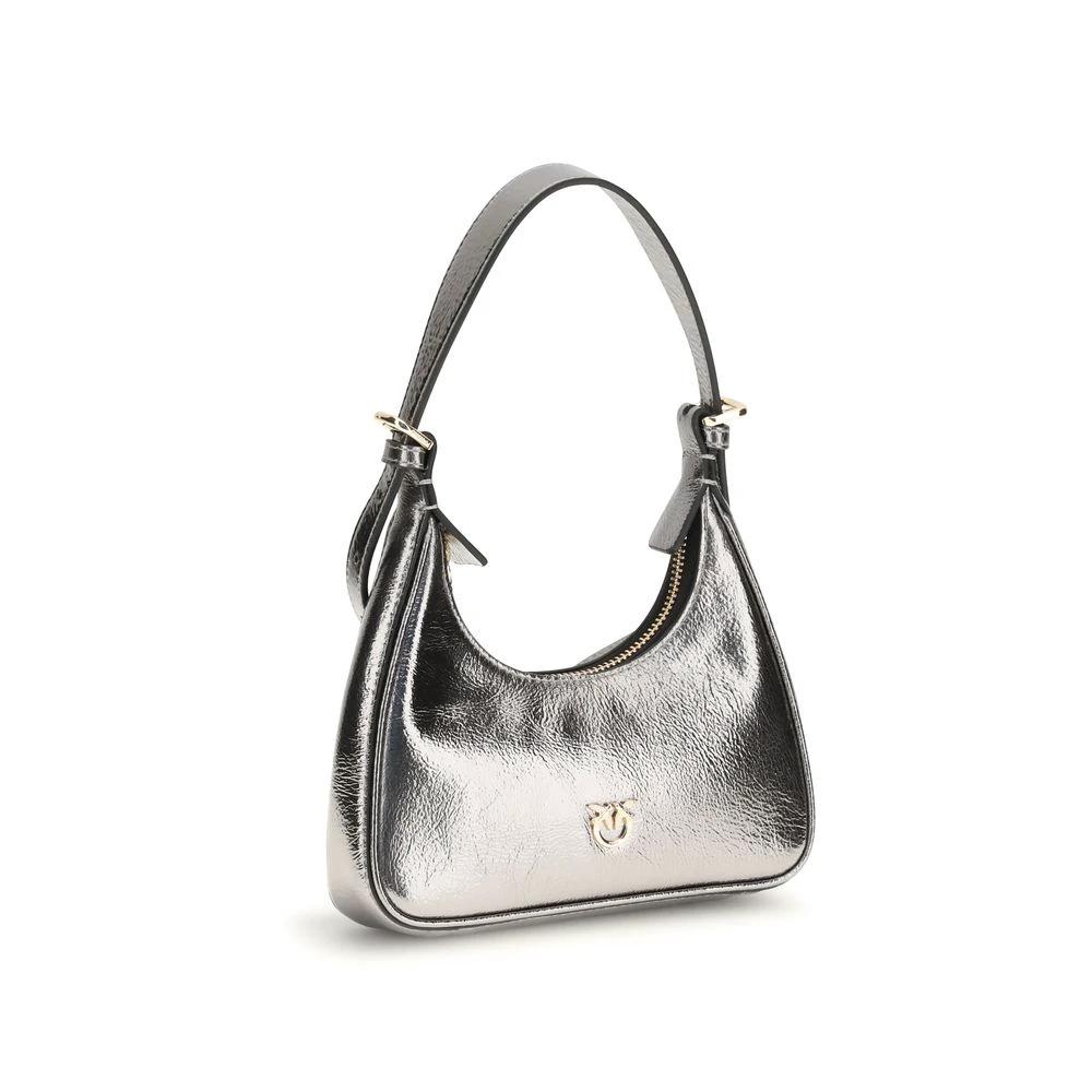 PINKO Schultertasche aus Lammleder Silver Lamb Ovis Aries Aries by PINKO