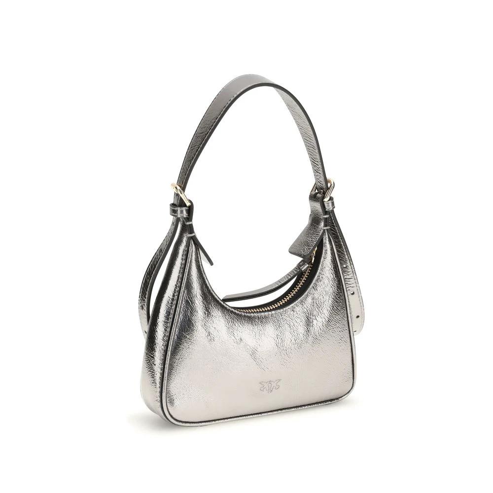 PINKO Schultertasche aus Lammleder Silver Lamb Ovis Aries Aries by PINKO