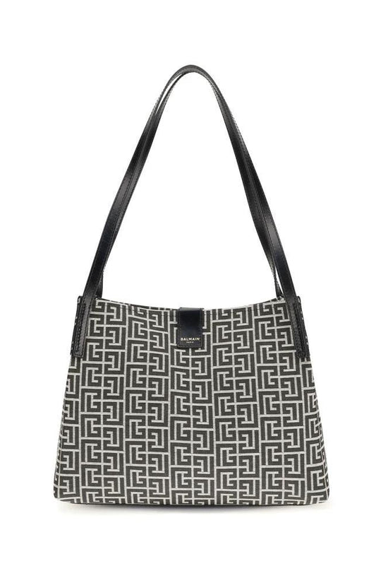 Balmain Schwarze Schultertasche aus Baumwolle by Balmain