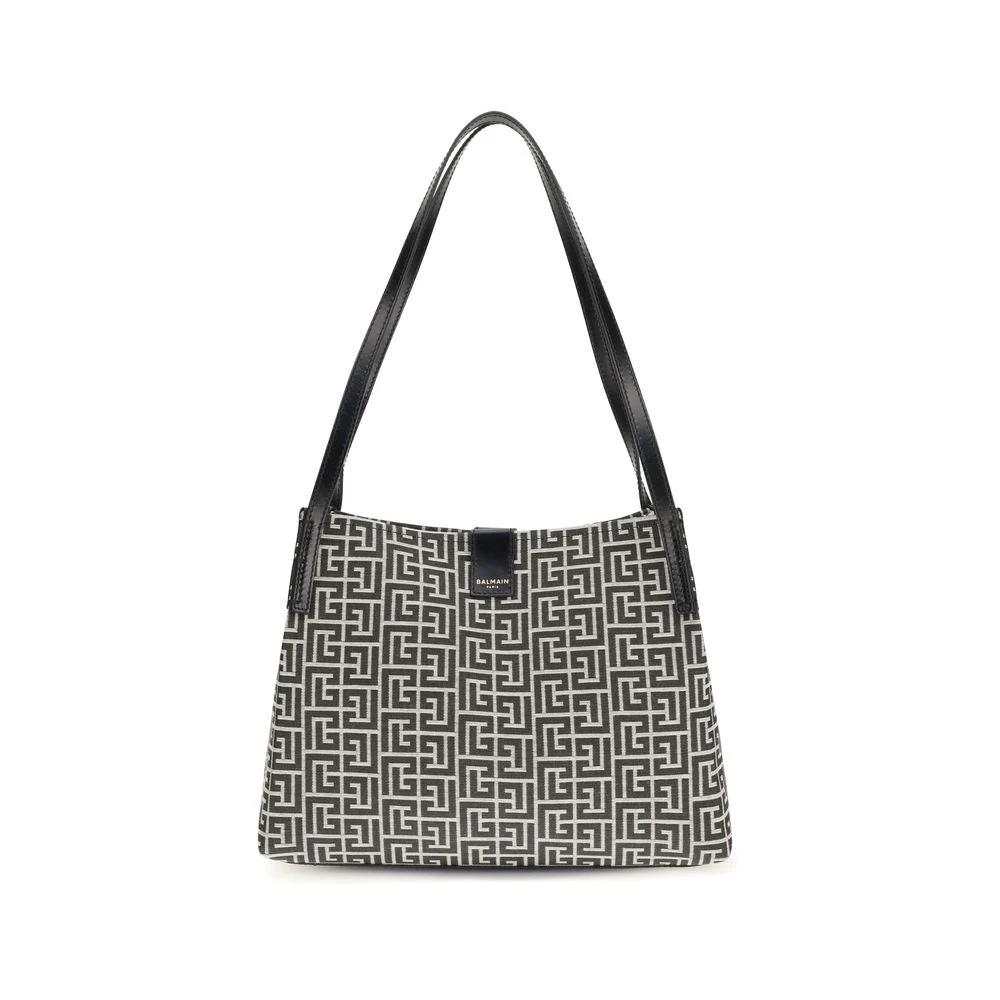 Balmain Schwarze Schultertasche aus Baumwolle by Balmain