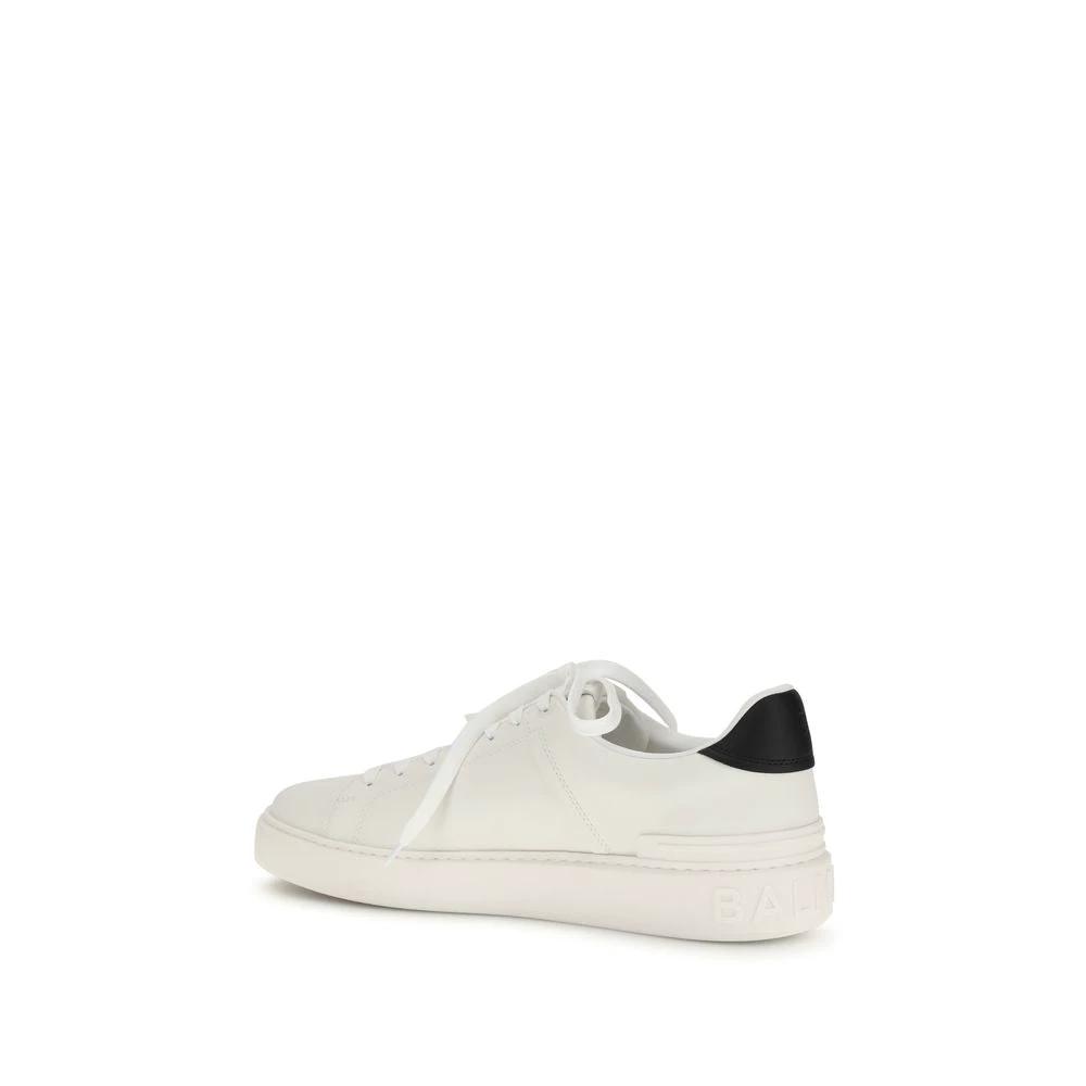 Balmain Weiße Bos Taurus Kalbsleder Low-Top-Sneaker by Balmain