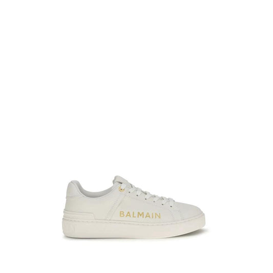 Balmain Weiße Kalbsleder Bos Taurus Low-Top-Sneaker by Balmain