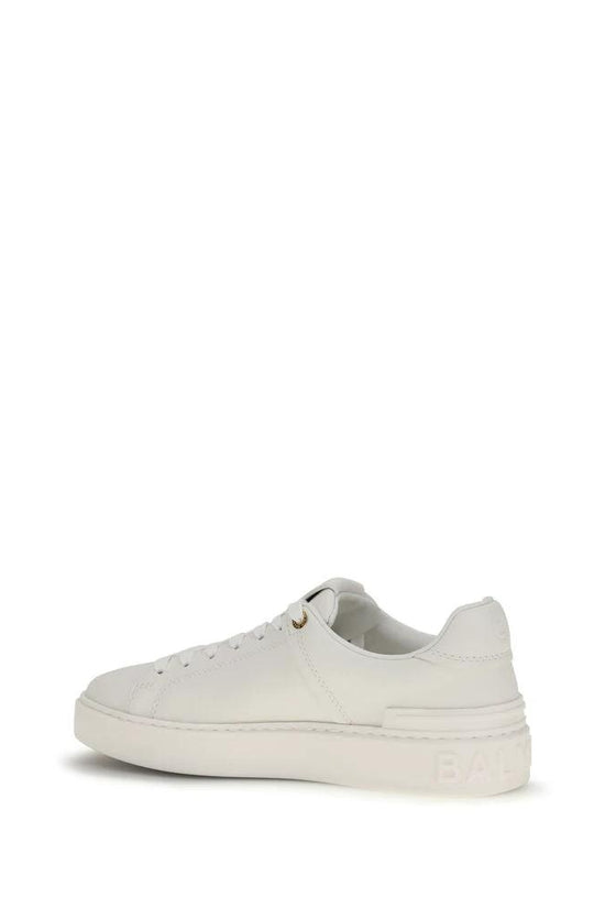 Balmain Weiße Kalbsleder Bos Taurus Low-Top-Sneaker by Balmain