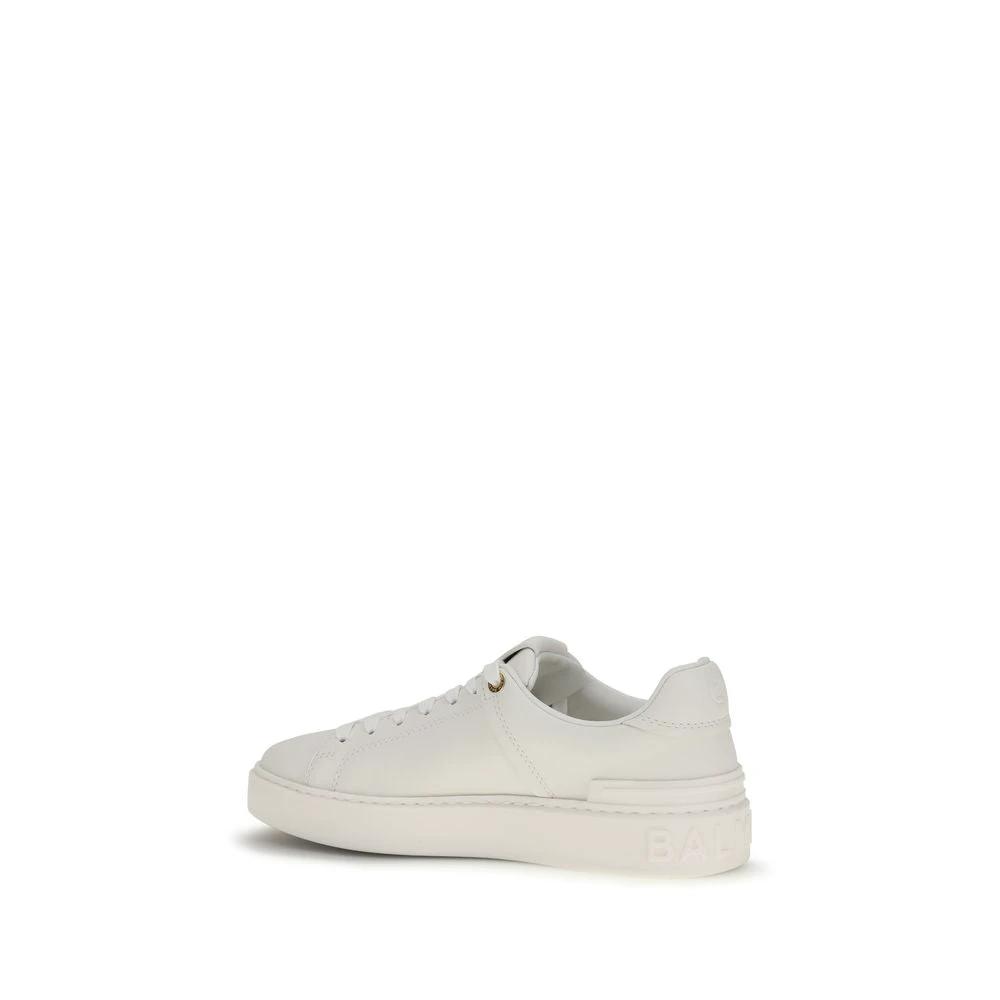 Balmain Weiße Kalbsleder Bos Taurus Low-Top-Sneaker by Balmain