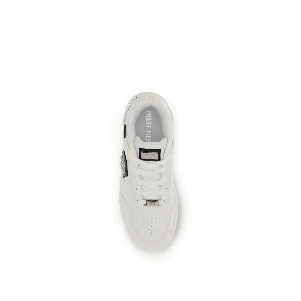 Philipp Plein Weiße Kalbsleder Bos Taurus Athletic Sneaker by Philipp Plein