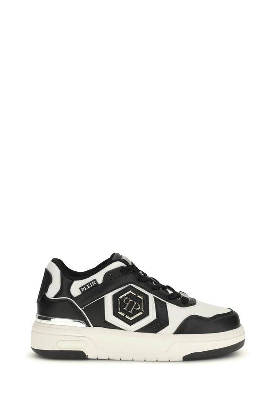 Philipp Plein Schwarze Bos Taurus Kalbsleder Sneaker by Philipp Plein