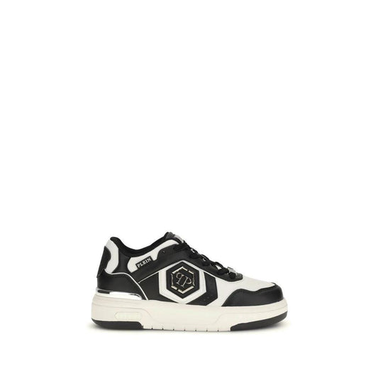 Philipp Plein Schwarze Bos Taurus Kalbsleder Sneaker by Philipp Plein