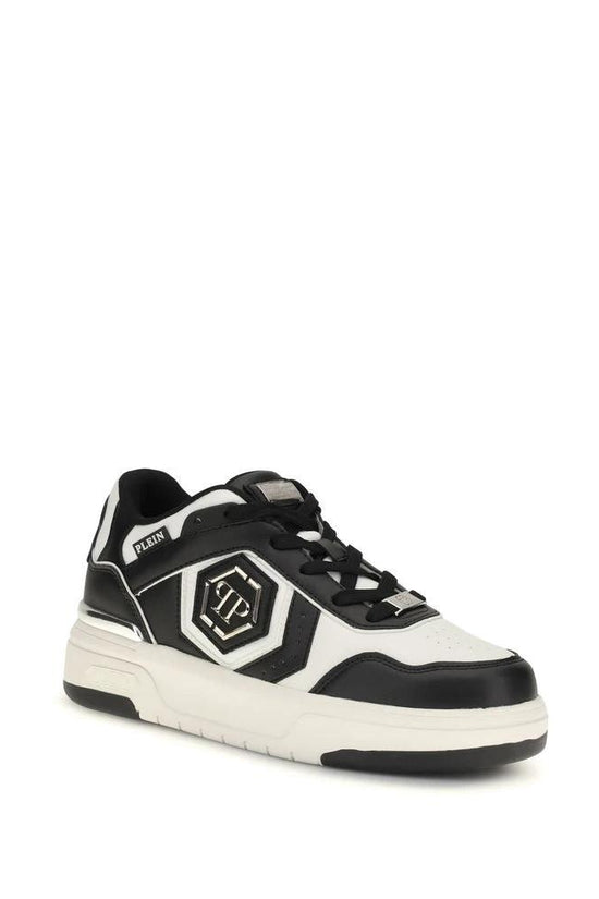 Philipp Plein Schwarze Bos Taurus Kalbsleder Sneaker by Philipp Plein