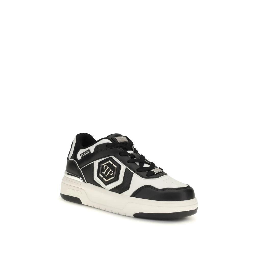 Philipp Plein Schwarze Bos Taurus Kalbsleder Sneaker by Philipp Plein
