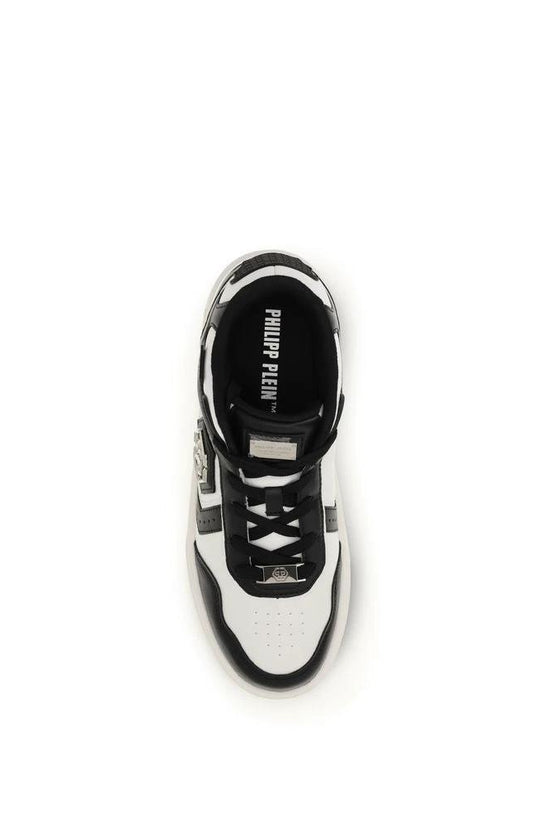 Philipp Plein Schwarze Bos Taurus Kalbsleder Sneaker by Philipp Plein