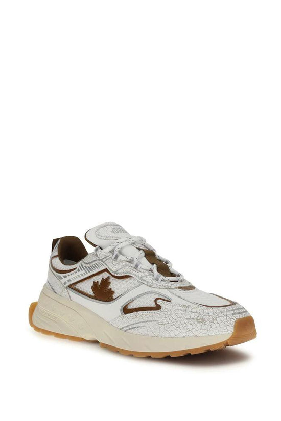 Dsquared² Weiße Bos Taurus Kalbsleder Athletic Sneaker by Dsquared²