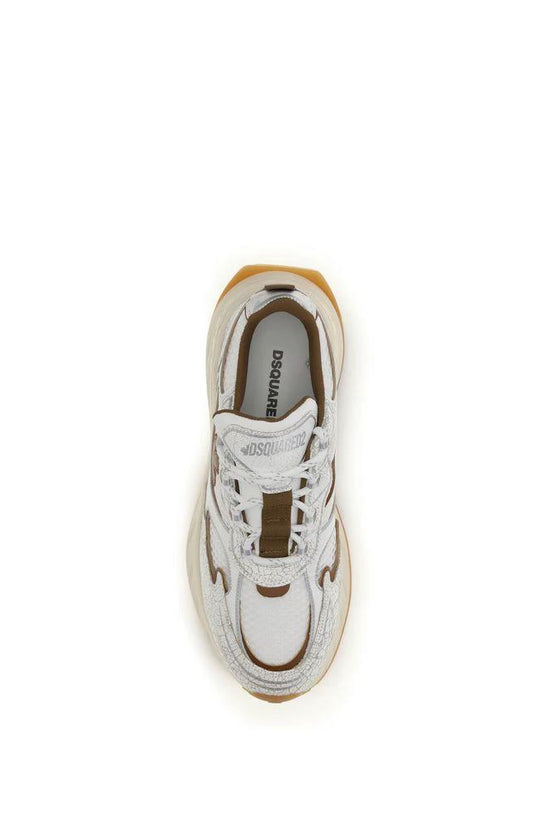 Dsquared² Weiße Bos Taurus Kalbsleder Athletic Sneaker by Dsquared²