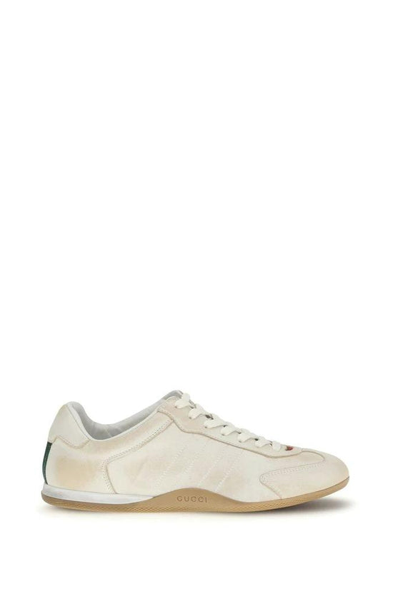 Gucci Weiße Bos Taurus Kalbsleder Low-Top-Sneaker by Gucci