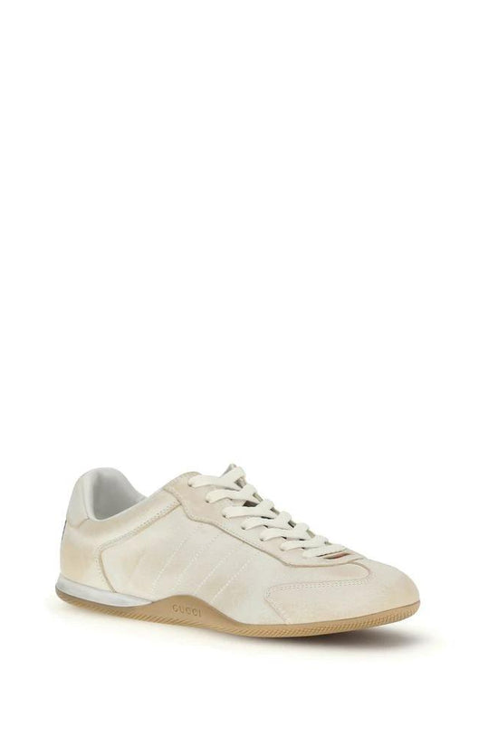 Gucci Weiße Bos Taurus Kalbsleder Low-Top-Sneaker by Gucci