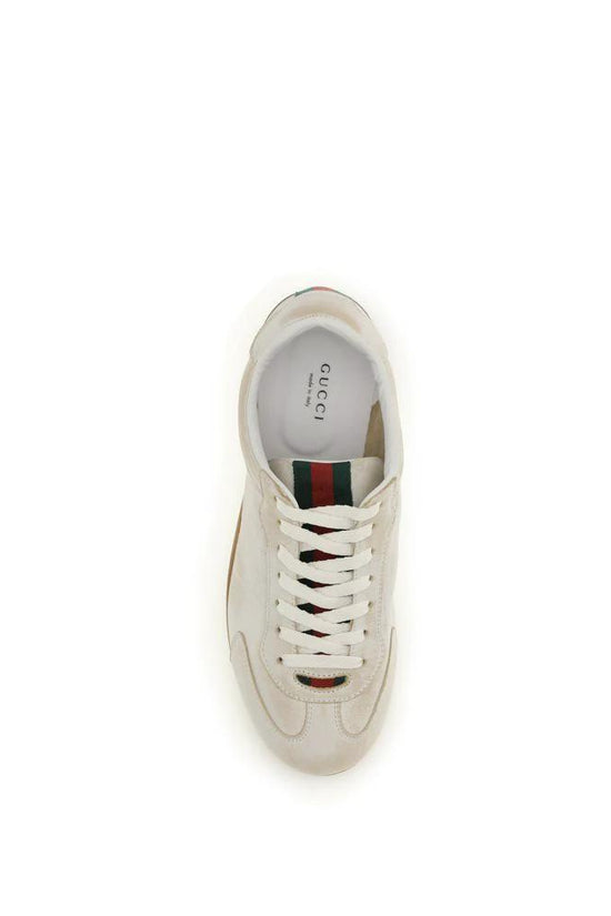 Gucci Weiße Bos Taurus Kalbsleder Low-Top-Sneaker by Gucci