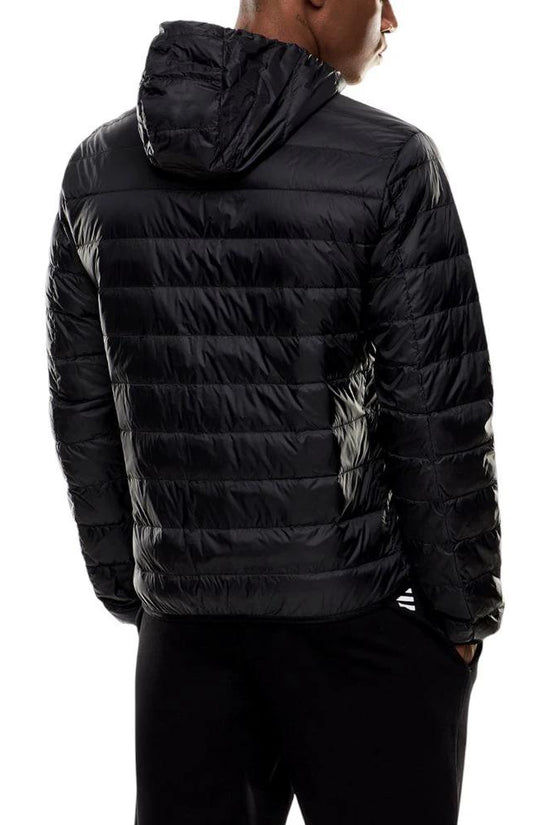 EA7 Emporio Armani Zweifarbige Polyamid-Steppjacke in voller Länge by EA7 Emporio Armani