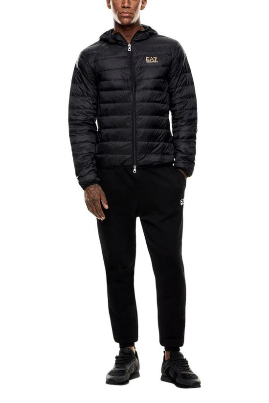 EA7 Emporio Armani Zweifarbige Polyamid-Steppjacke in voller Länge by EA7 Emporio Armani