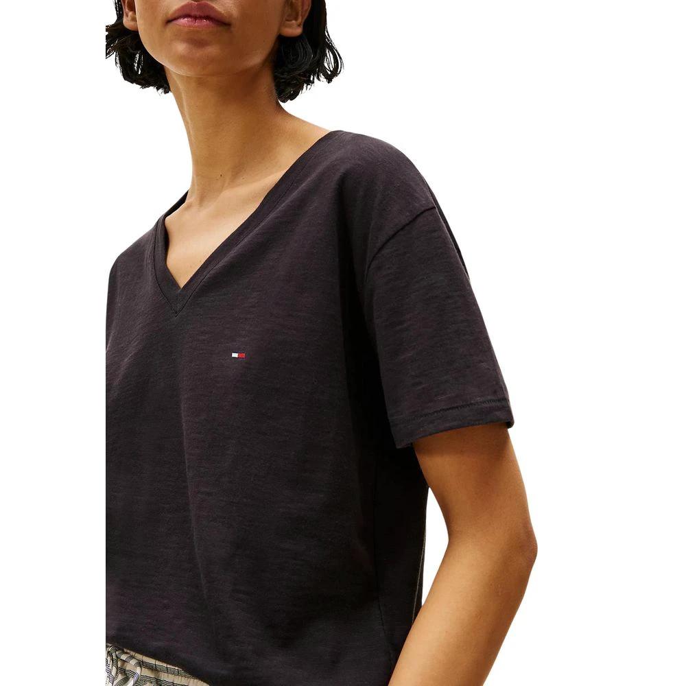 Tommy Hilfiger Schwarzes Bio-Baumwoll-T-Shirt by Tommy Hilfiger