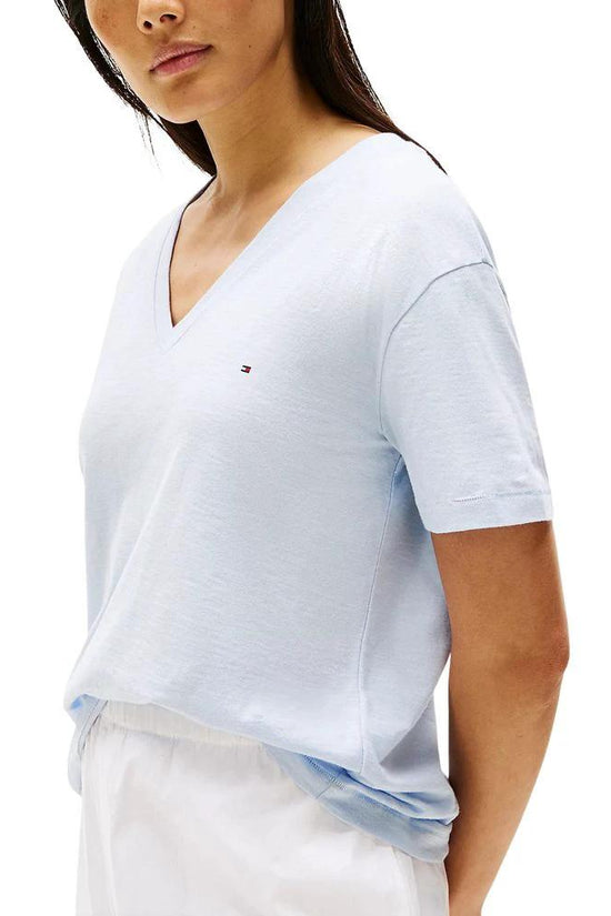 Tommy Hilfiger Blaues Bio-Baumwoll-T-Shirt by Tommy Hilfiger