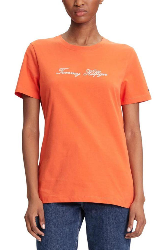Tommy Hilfiger Orange T-Shirt aus recycelter Baumwolle by Tommy Hilfiger