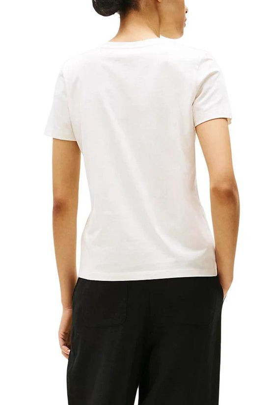 Tommy Hilfiger Beige Recycled Cotton T-Shirt by Tommy Hilfiger