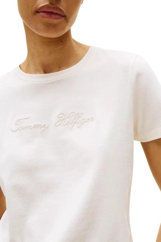 Tommy Hilfiger Beige Recycled Cotton T-Shirt by Tommy Hilfiger