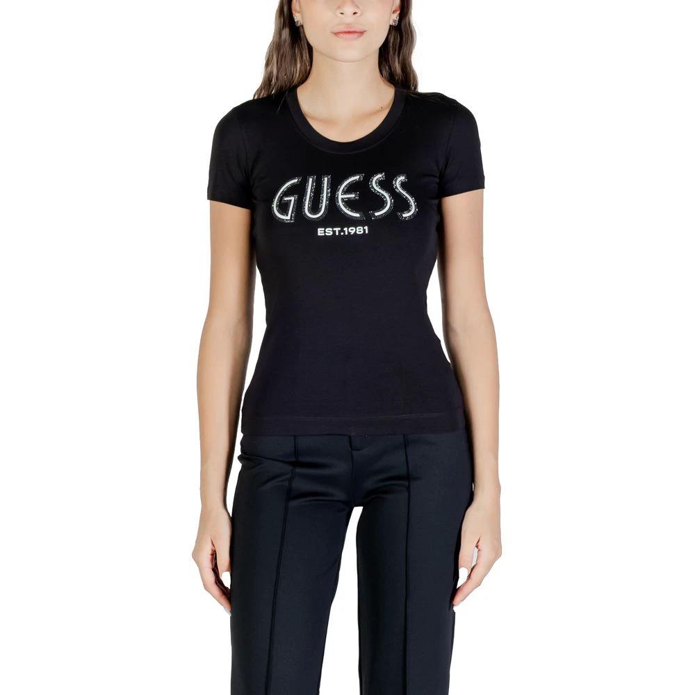 Guess Schwarzes Baumwoll-T-Shirt by Guess