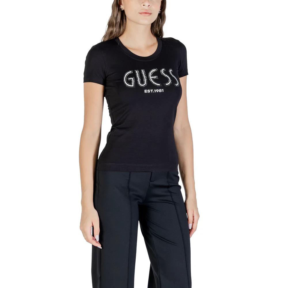 Guess Schwarzes Baumwoll-T-Shirt by Guess