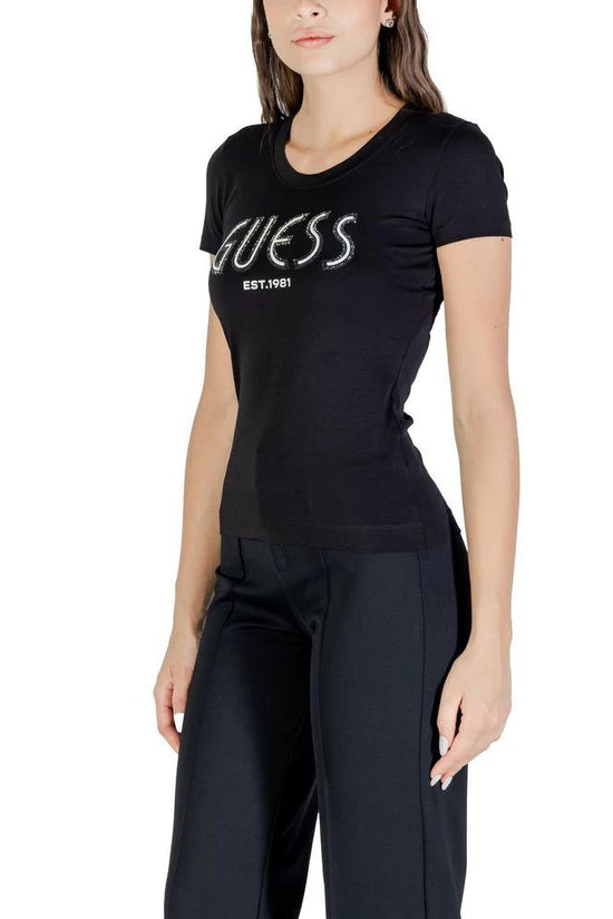 Guess Schwarzes Baumwoll-T-Shirt by Guess
