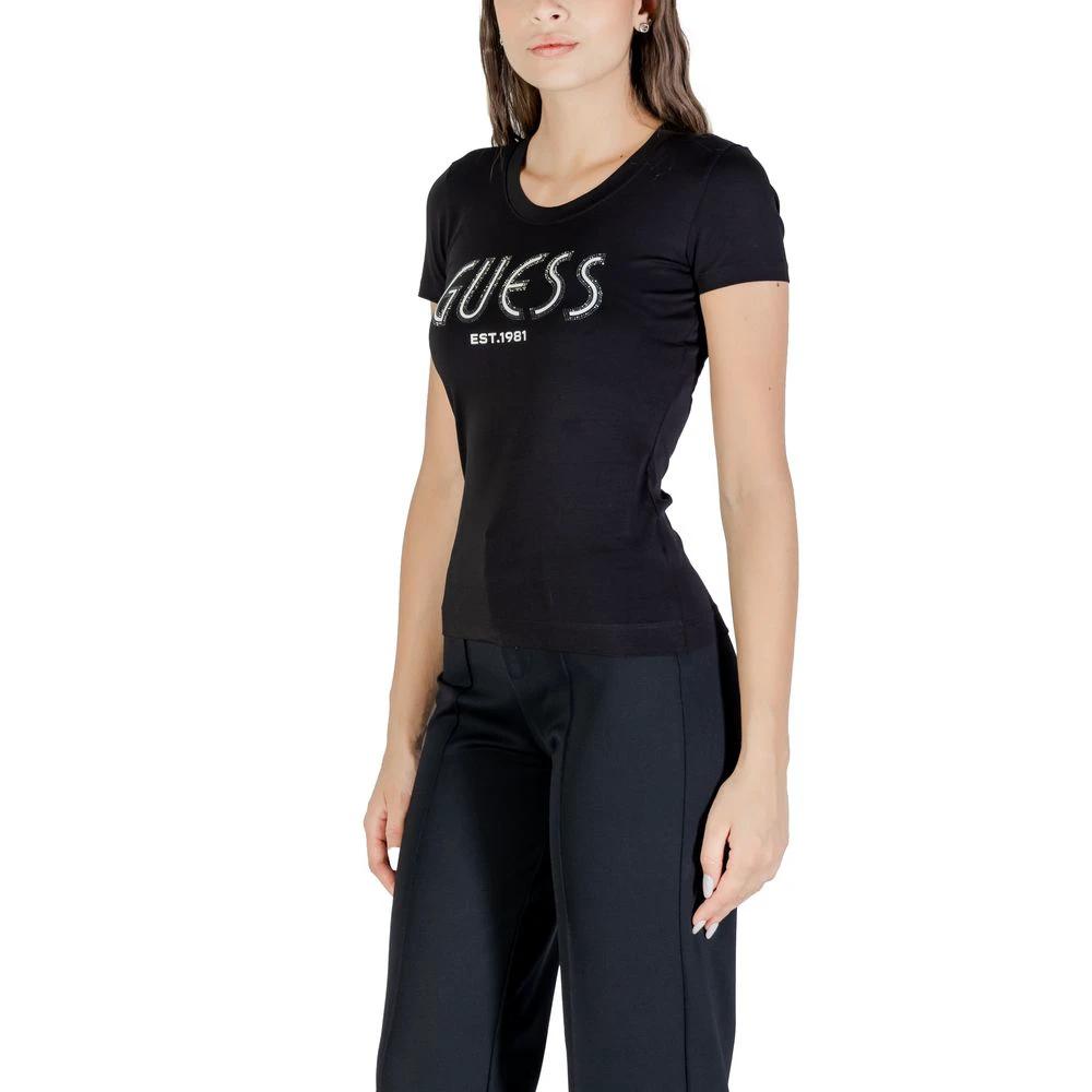 Guess Schwarzes Baumwoll-T-Shirt by Guess