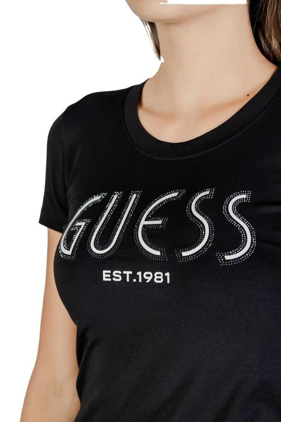 Guess Schwarzes Baumwoll-T-Shirt by Guess