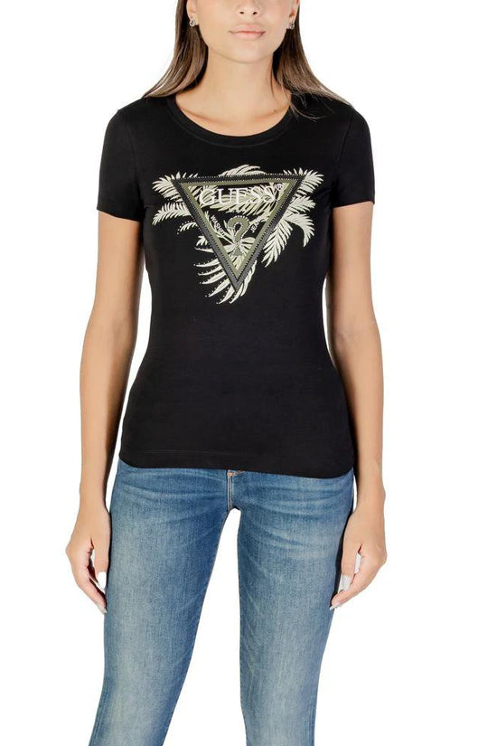 Guess Schwarzes Baumwoll-T-Shirt by Guess