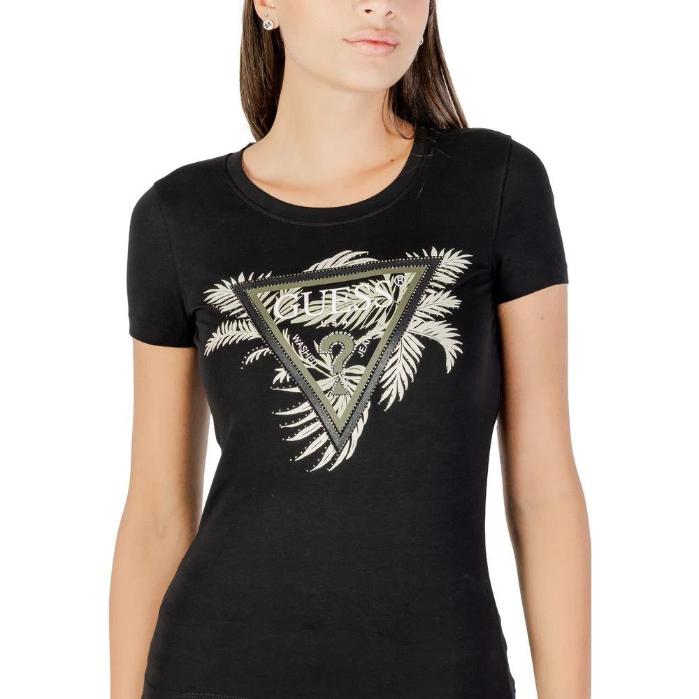 Guess Schwarzes Baumwoll-T-Shirt by Guess