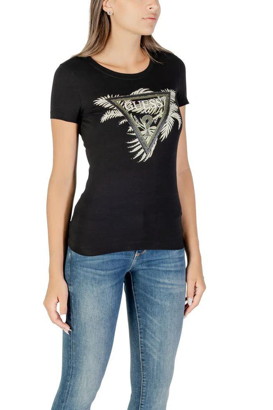 Guess Schwarzes Baumwoll-T-Shirt by Guess