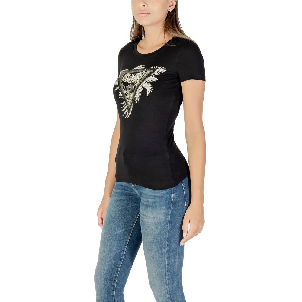 Guess Schwarzes Baumwoll-T-Shirt by Guess