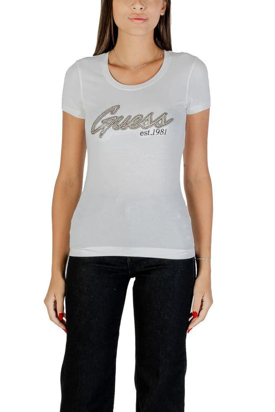 Guess Weißes Baumwoll-T-Shirt by Guess