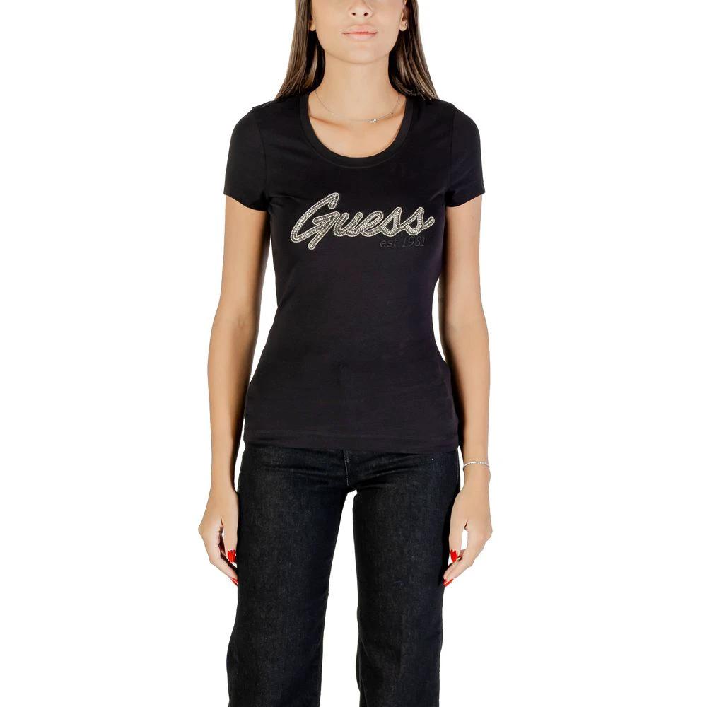 Guess Schwarzes Baumwoll-T-Shirt by Guess