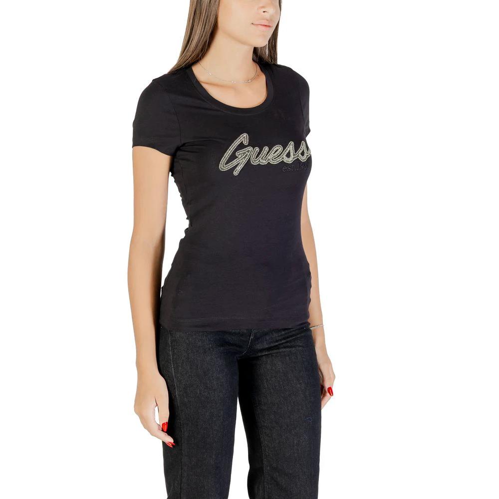 Guess Schwarzes Baumwoll-T-Shirt by Guess