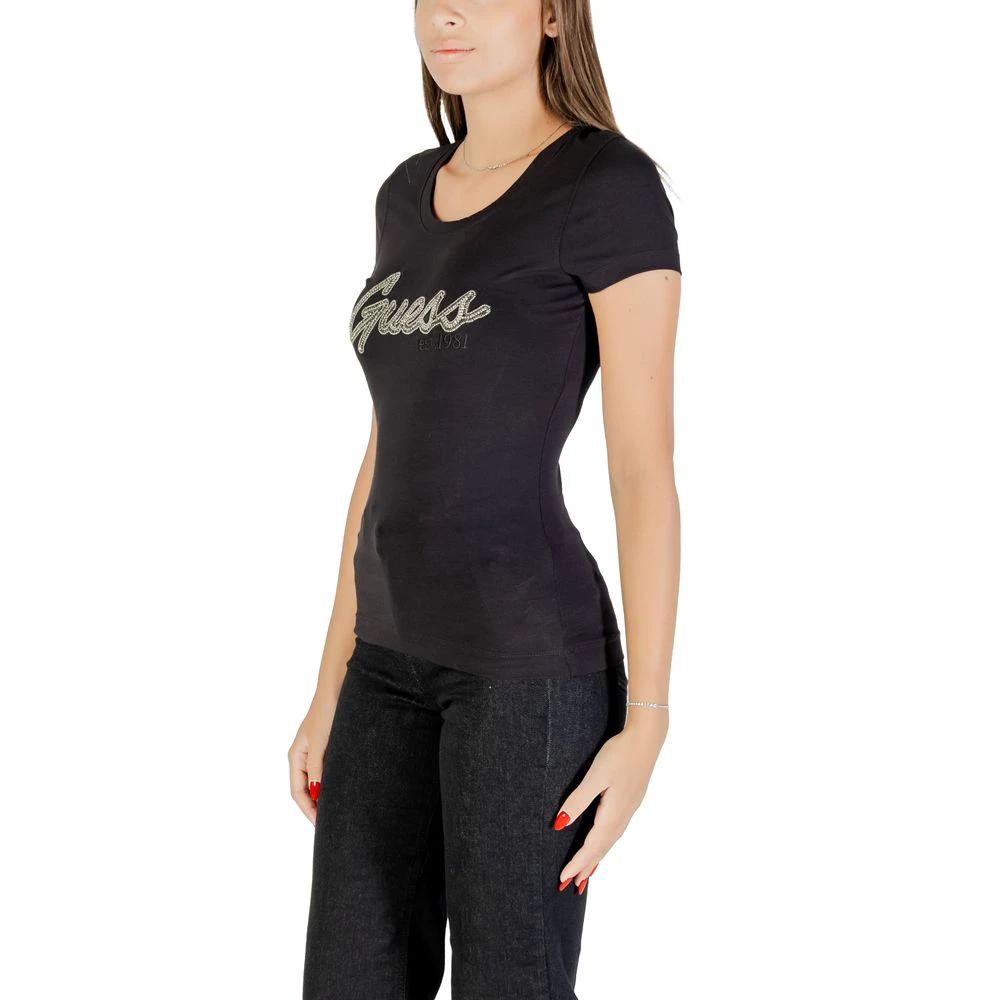 Guess Schwarzes Baumwoll-T-Shirt by Guess